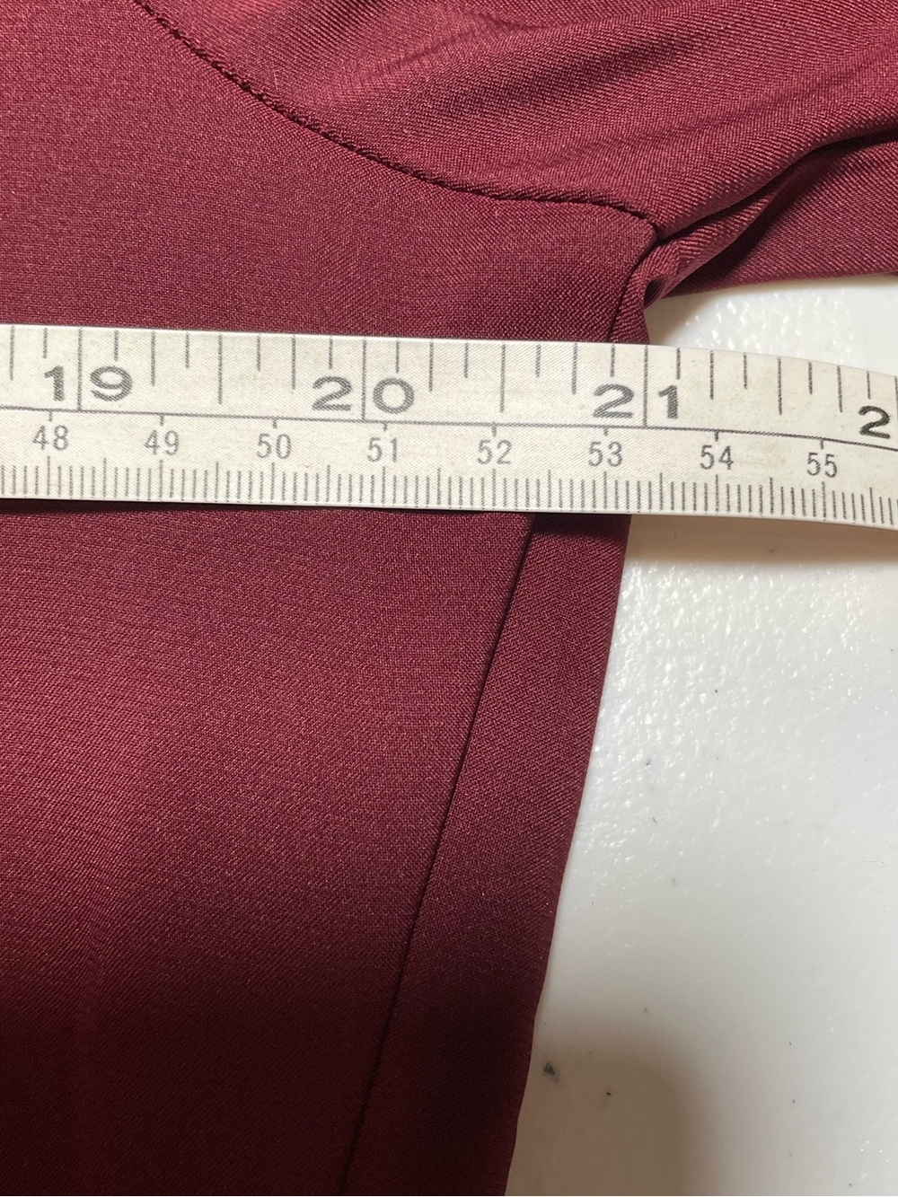 Express Relaxed Portofino Tie Front button down blouse. Maroon. Size M. - Picture 7 of 9